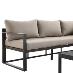 Albany Aluminium Corner Sofa Set With Reclining Back And Coffee Table, Taupe -The Furniture Shop OD SF 1023 TAUPE detail1