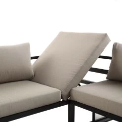 Albany Aluminium Corner Sofa Set With Reclining Back And Coffee Table, Taupe -The Furniture Shop OD SF 1023 TAUPE detail2