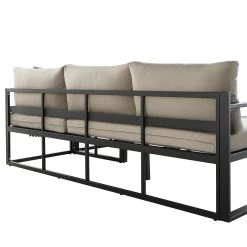 Albany Aluminium Corner Sofa Set With Reclining Back And Coffee Table, Taupe -The Furniture Shop OD SF 1023 TAUPE detail4