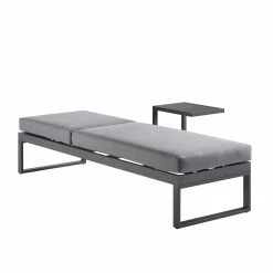 Albany Aluminium Sun Lounger, Grey -The Furniture Shop OD SLG 155 GREY WB2