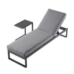 Albany Aluminium Sun Lounger, Grey -The Furniture Shop OD SLG 155 GREY WB3