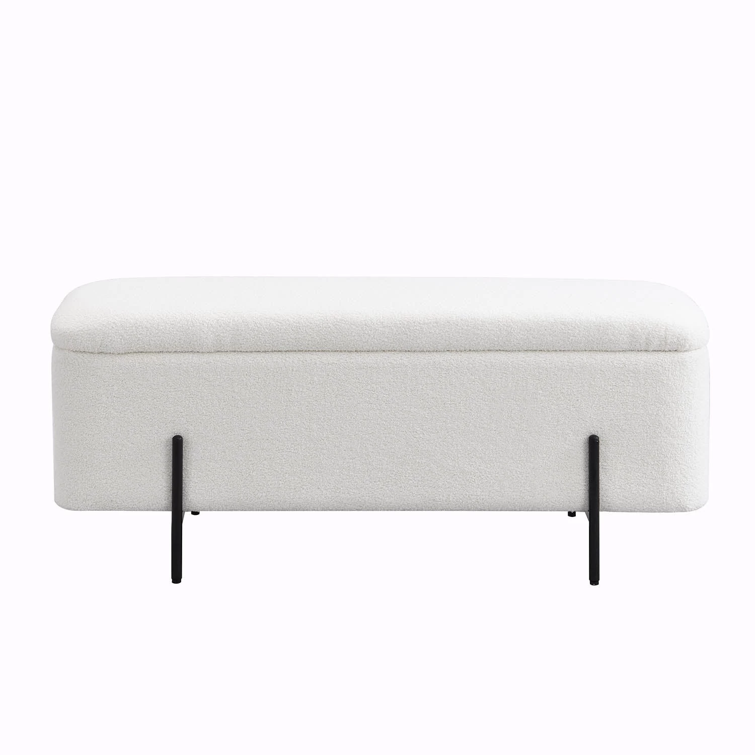 Jed Ecru Boucle 120cm Large Storage Ottoman Bench 6 Jed Ecru Boucle 120cm Large Storage Ottoman Bench - Image 4