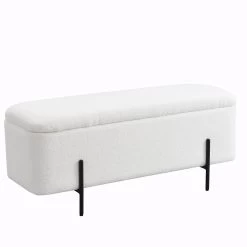 Jed Ecru Boucle 120cm Large Storage Ottoman Bench 17 Jed Ecru Boucle 120cm Large Storage Ottoman Bench -The Furniture Shop OTTO 2245 ECRUBOUCLE WB2