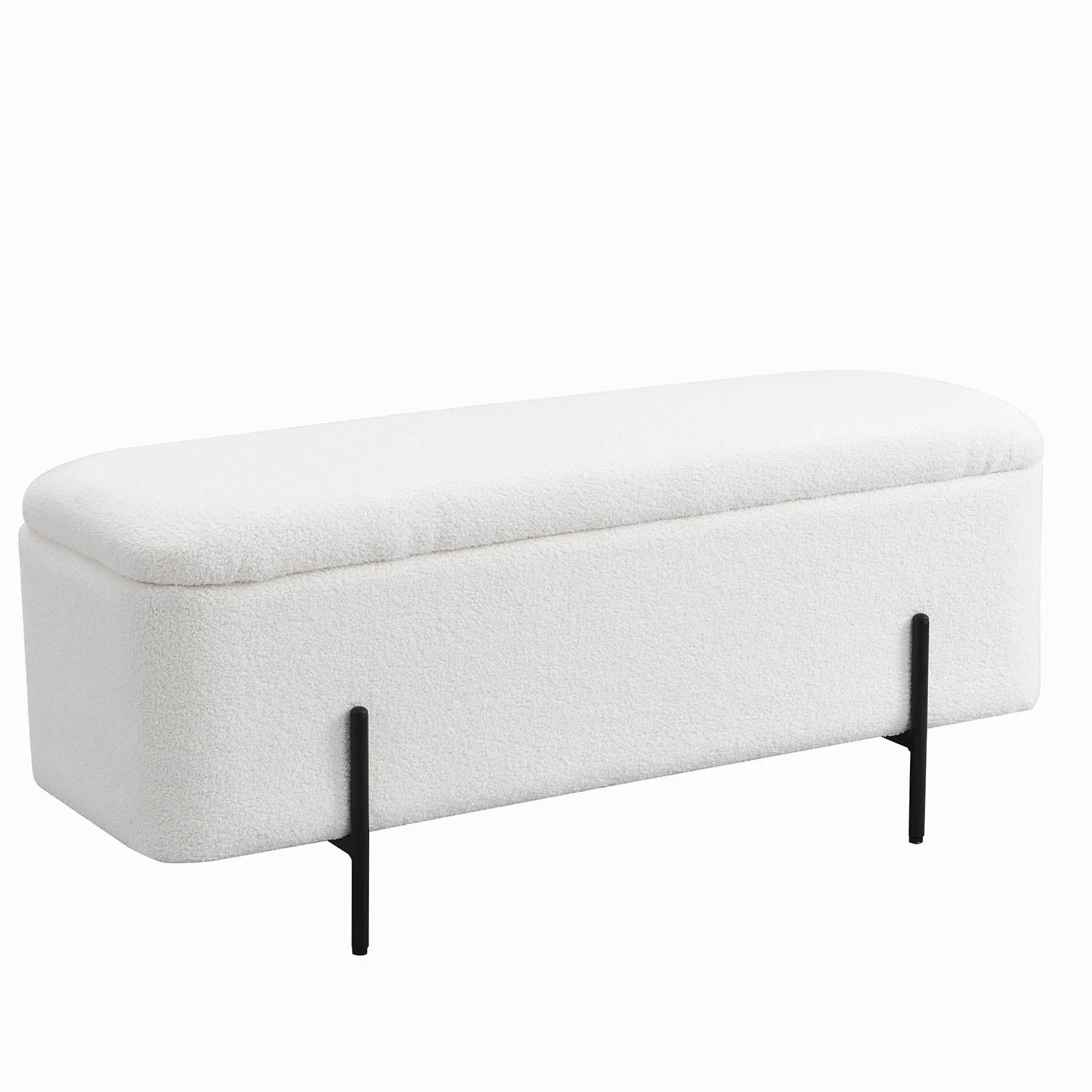 Jed Ecru Boucle 120cm Large Storage Ottoman Bench 7 Jed Ecru Boucle 120cm Large Storage Ottoman Bench - Image 5