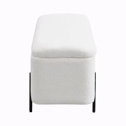Jed Ecru Boucle 120cm Large Storage Ottoman Bench 19 Jed Ecru Boucle 120cm Large Storage Ottoman Bench -The Furniture Shop OTTO 2245 ECRUBOUCLE WB4