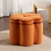Pollie Orange Velvet Storage Stool -The Furniture Shop POUF 291 ORANGE VEL main