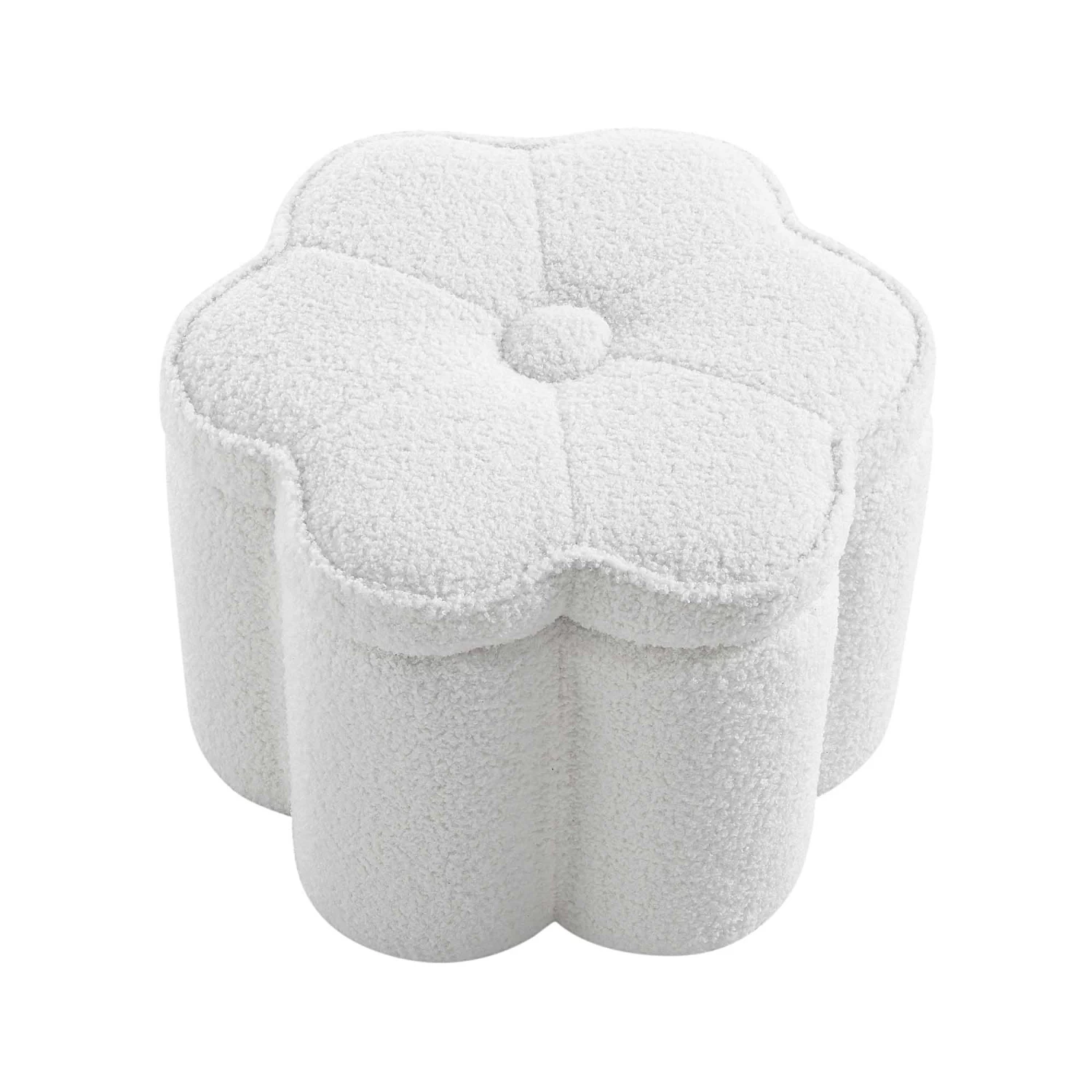 Pollie White Teddy Boucle Storage Stool 6 Pollie White Teddy Boucle Storage Stool - Image 4