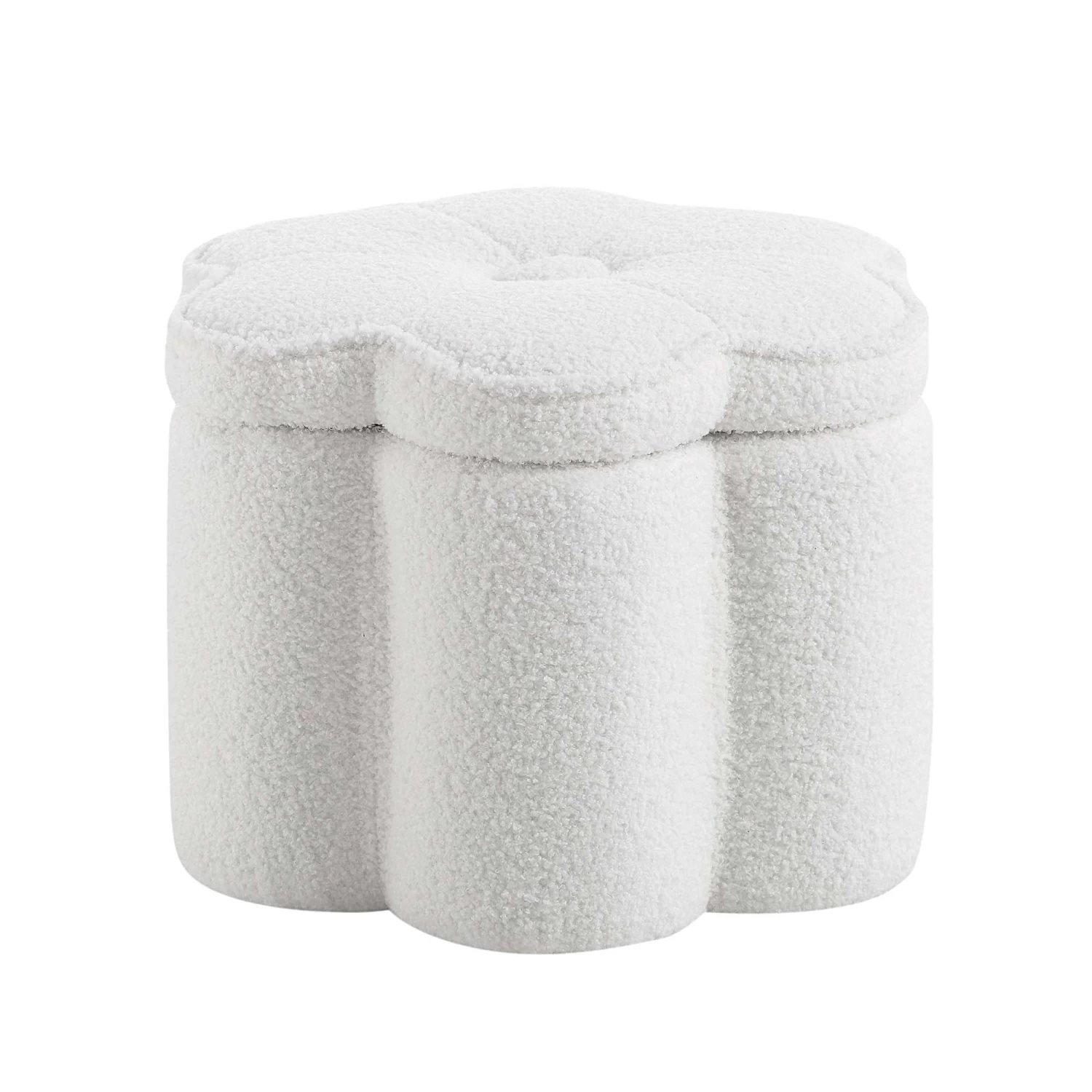 Pollie White Teddy Boucle Storage Stool 9 Pollie White Teddy Boucle Storage Stool - Image 7