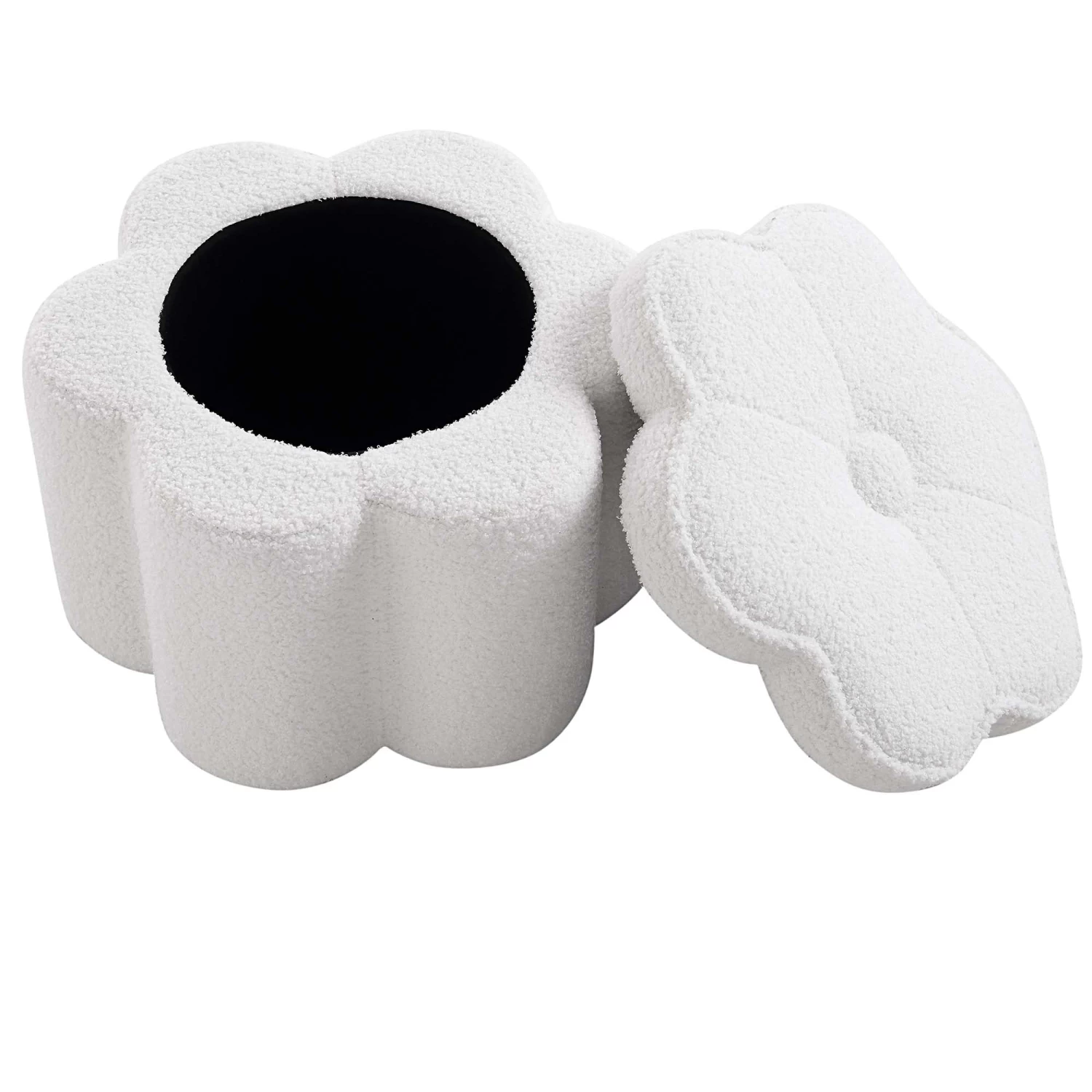 Pollie White Teddy Boucle Storage Stool 8 Pollie White Teddy Boucle Storage Stool - Image 6