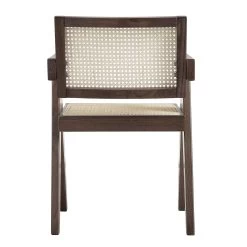 Jeanne Dark Walnut Cane Rattan Solid Beech Wood Dining Chair -The Furniture Shop XN 1933C DARKWALNUT WB5