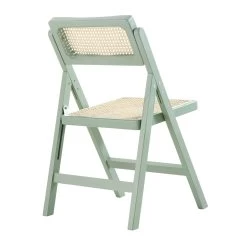 Frances Set Of 2 Folding Cane Rattan Chairs, Mint -The Furniture Shop XN 2054 SAGE 2P WB7
