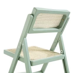 Frances Set Of 2 Folding Cane Rattan Chairs, Mint -The Furniture Shop XN 2054 SAGE 2P detail3