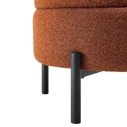 Amboise Round Storage Pouffe, Brick Boucle -The Furniture Shop XRSF 2183 BRICK BOU STOOL detail3