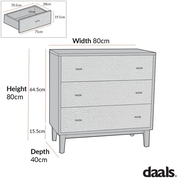 Bianca Chip Carved 3 Drawer Chest, Antique Bronze & Black 7 Bianca Chip Carved 3 Drawer Chest, Antique Bronze & Black - Image 5