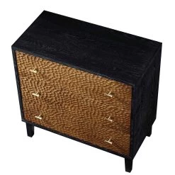 Bianca Chip Carved 3 Drawer Chest, Antique Bronze & Black 22 Bianca Chip Carved 3 Drawer Chest, Antique Bronze & Black -The Furniture Shop XXCOD 008 GOLD BLACK WB4