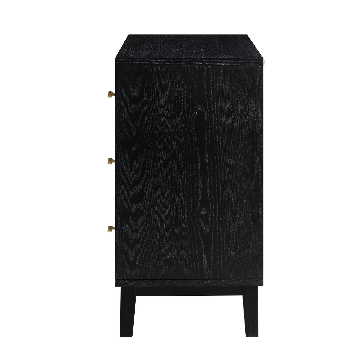 Bianca Chip Carved 3 Drawer Chest, Antique Bronze & Black 11 Bianca Chip Carved 3 Drawer Chest, Antique Bronze & Black - Image 9