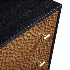 Bianca Chip Carved 3 Drawer Chest, Antique Bronze & Black 25 Bianca Chip Carved 3 Drawer Chest, Antique Bronze & Black -The Furniture Shop XXCOD 008 GOLD BLACK detail1