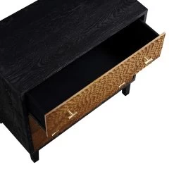 Bianca Chip Carved 3 Drawer Chest, Antique Bronze & Black 26 Bianca Chip Carved 3 Drawer Chest, Antique Bronze & Black -The Furniture Shop XXCOD 008 GOLD BLACK detail2