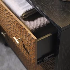 Bianca Chip Carved 3 Drawer Chest, Antique Bronze & Black 17 Bianca Chip Carved 3 Drawer Chest, Antique Bronze & Black -The Furniture Shop XXCOD 008 GOLD BLACK scene2