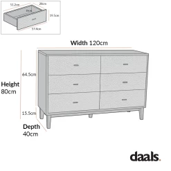 Bianca Chip Carved 6 Drawer Chest, Antique Bronze & Black -The Furniture Shop XXCOD 010 GOLD BLACK