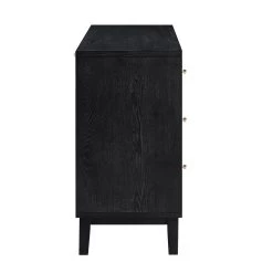Bianca Chip Carved 6 Drawer Chest, Antique Bronze & Black -The Furniture Shop XXCOD 010 GOLD BLACK WB5