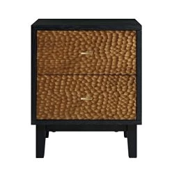 Bianca Chip Carved Bedside Table, Antique Bronze & Black 18 Bianca Chip Carved Bedside Table, Antique Bronze & Black -The Furniture Shop XXNS 007 GOLD BLACK WB1