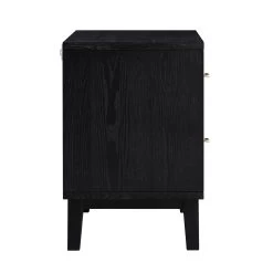 Bianca Chip Carved Bedside Table, Antique Bronze & Black 23 Bianca Chip Carved Bedside Table, Antique Bronze & Black -The Furniture Shop XXNS 007 GOLD BLACK WB5