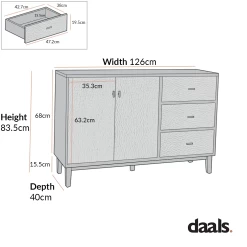 Bianca Chip Carved 2-Door 3-Drawer Sideboard, Antique Bronze & Black -The Furniture Shop XXSB 006 GOLD BLACK