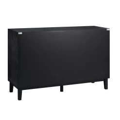 Bianca Chip Carved 2-Door 3-Drawer Sideboard, Antique Bronze & Black -The Furniture Shop XXSB 006 GOLD BLACK WB6