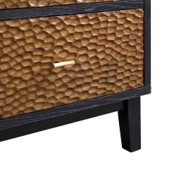 Bianca Chip Carved 2-Door 3-Drawer Sideboard, Antique Bronze & Black -The Furniture Shop XXSB 006 GOLD BLACK detail3