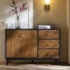 Bianca Chip Carved 2-Door 3-Drawer Sideboard, Antique Bronze & Black 1 Bianca Chip Carved 2-Door 3-Drawer Sideboard, Antique Bronze & Black -The Furniture Shop XXSB 006 GOLD BLACK scene1