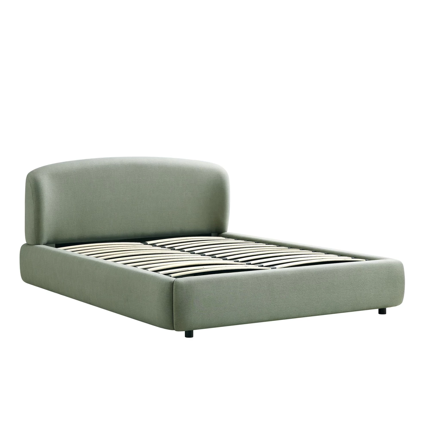 Constance Winged Headboard Ottoman Storage Bed, Olive Linen 7 Constance Winged Headboard Ottoman Storage Bed, Olive Linen - Image 5