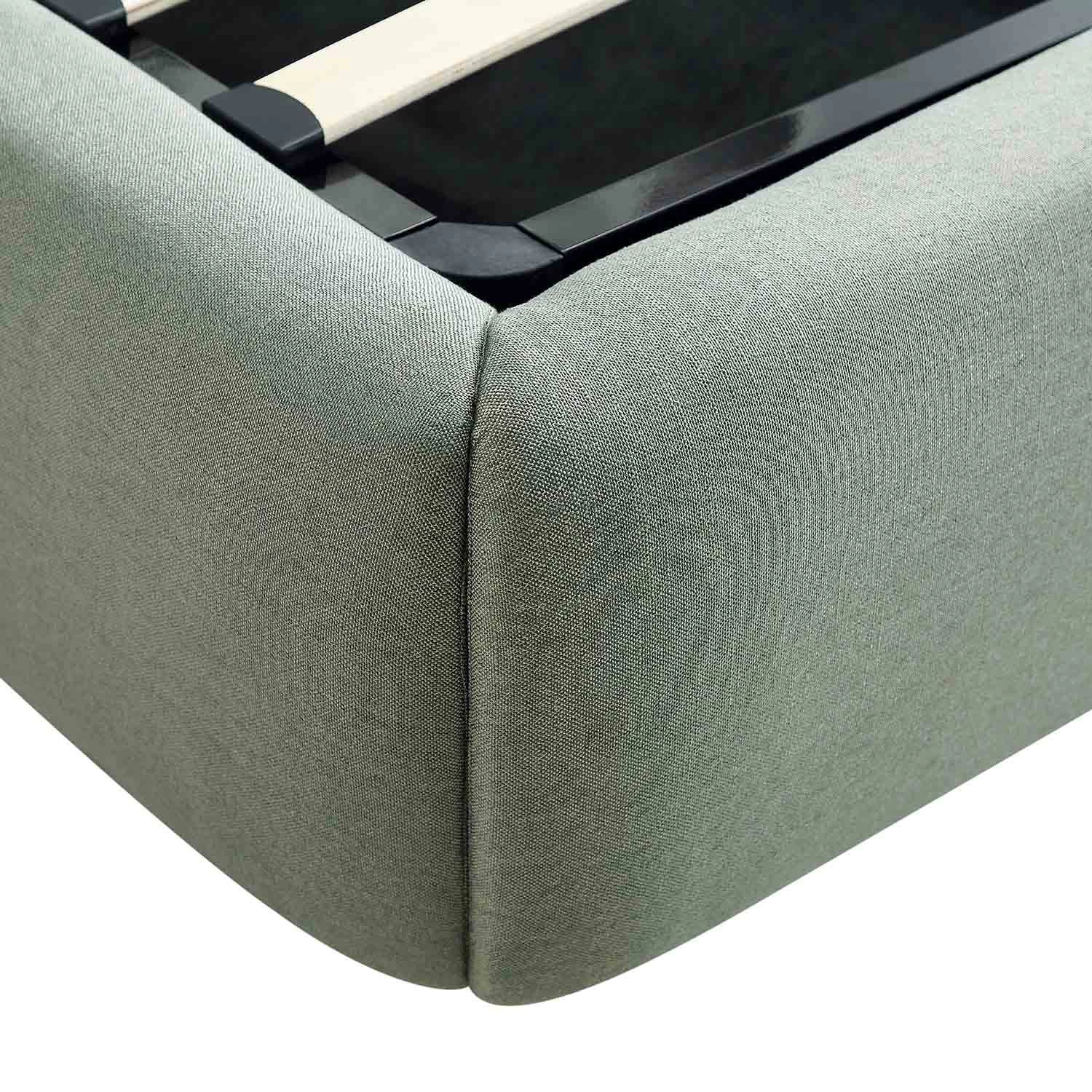 Constance Winged Headboard Ottoman Storage Bed, Olive Linen 16 Constance Winged Headboard Ottoman Storage Bed, Olive Linen - Image 14