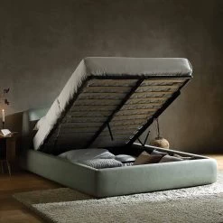 Constance Winged Headboard Ottoman Storage Bed, Olive Linen 20 Constance Winged Headboard Ottoman Storage Bed, Olive Linen -The Furniture Shop ZD 2182 OLIVE LIN scene2