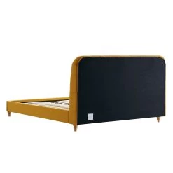 Leamington Deep-Buttoned Upholstered Bed, Turmeric Yellow Velvet -The Furniture Shop ZX 1063 MUST VEL WB5
