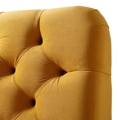 Leamington Deep-Buttoned Upholstered Bed, Turmeric Yellow Velvet -The Furniture Shop ZX 1063 MUST VEL detail2