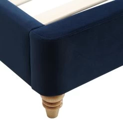 Leamington Deep-Buttoned Upholstered Bed, Midnight Blue Velvet -The Furniture Shop ZX 1063 NAVY VEL detail3