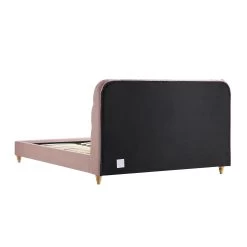 Leamington Deep-Buttoned Upholstered Bed, Rosewater Pink Fabric -The Furniture Shop ZX 1063 PALEPINK FAB WB5