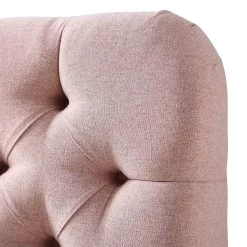 Leamington Deep-Buttoned Upholstered Bed, Rosewater Pink Fabric -The Furniture Shop ZX 1063 PALEPINK FAB detail2