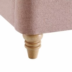 Leamington Deep-Buttoned Upholstered Bed, Rosewater Pink Fabric -The Furniture Shop ZX 1063 PALEPINK FAB detail4