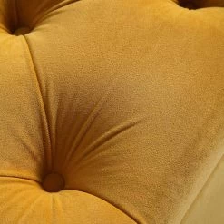 Leamington Deep-Buttoned Ottoman Storage Bench, Turmeric Yellow Velvet 22 Leamington Deep-Buttoned Ottoman Storage Bench, Turmeric Yellow Velvet -The Furniture Shop ZX 2183 MUST VEL detail1