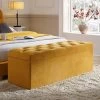 Leamington Deep-Buttoned Ottoman Storage Bench, Turmeric Yellow Velvet 1 Leamington Deep-Buttoned Ottoman Storage Bench, Turmeric Yellow Velvet -The Furniture Shop ZX 2183 MUST VEL main