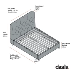 Leamington Deep-Buttoned Upholstered Bed, Midnight Blue Velvet -The Furniture Shop ZX Beds ZX 1063 No SK