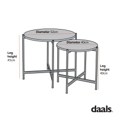 Lewes Oak Set Of 2 Side Tables -The Furniture Shop dimensional drawings SEPT 2022 BSD 064